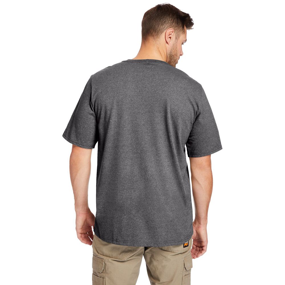 Camisetas Timberland Hombre Pro® Big & Tall Base Plate Short-Sleeve Gris Oscuro - Chile WVN-036571